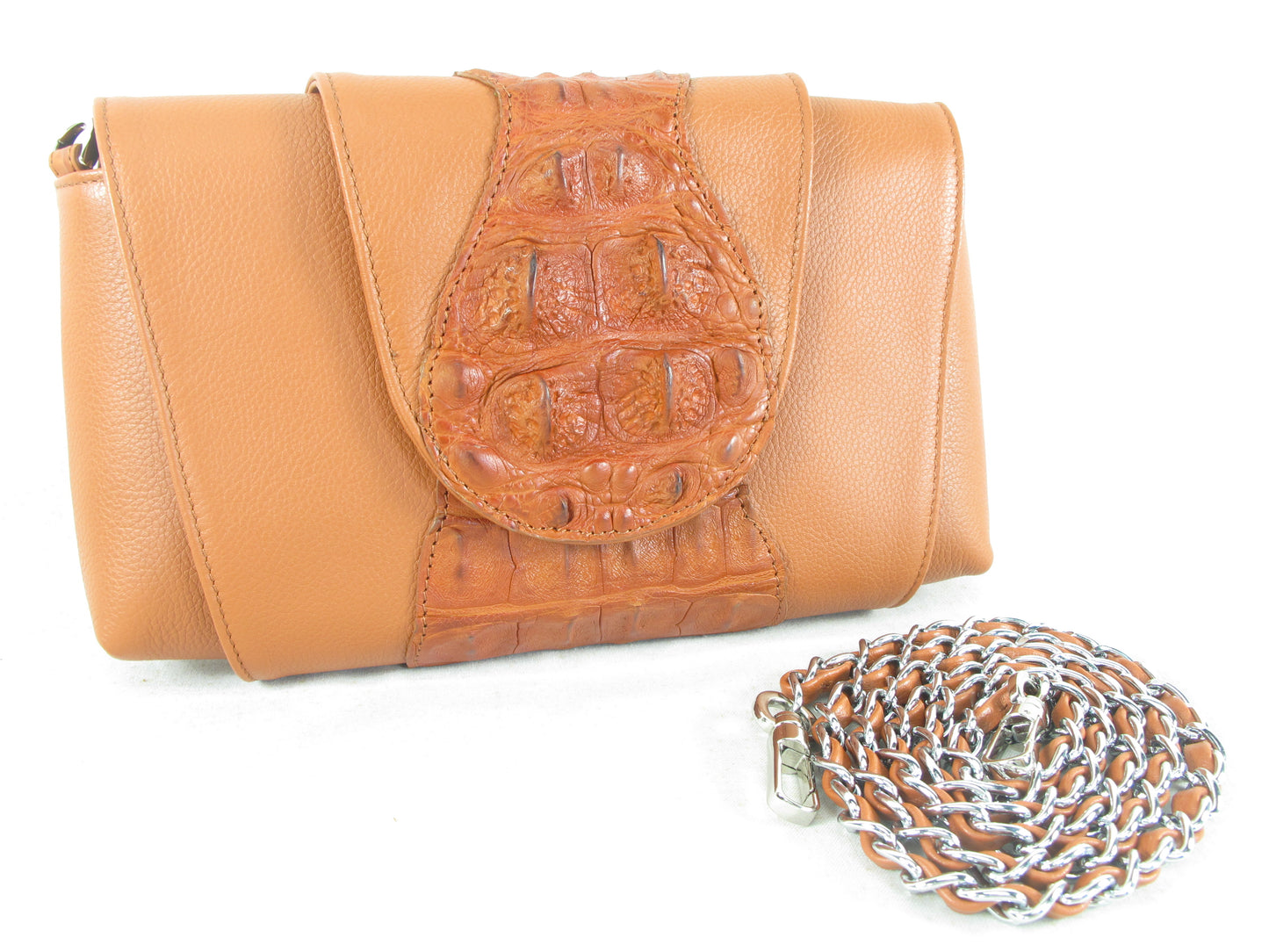 Genuine Alligator Crocodile Hornback Skin Leather Women's Clutch & Shoulderbag Purse