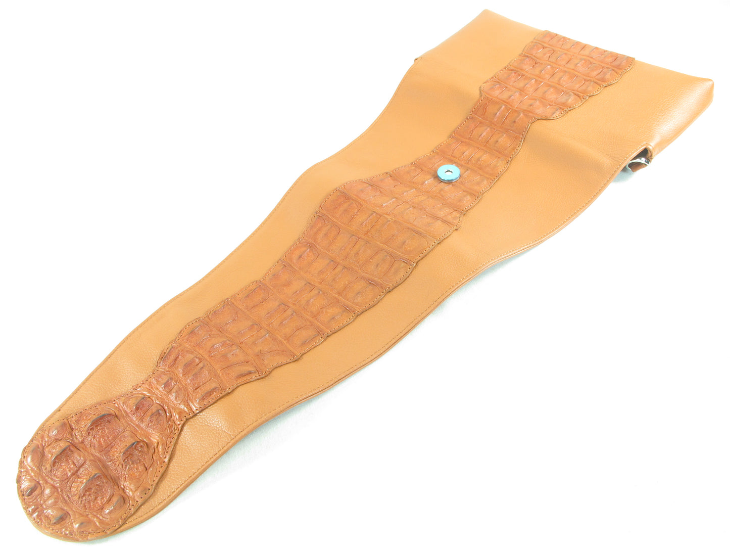 Genuine Alligator Crocodile Hornback Skin Leather Women's Clutch & Shoulderbag Purse