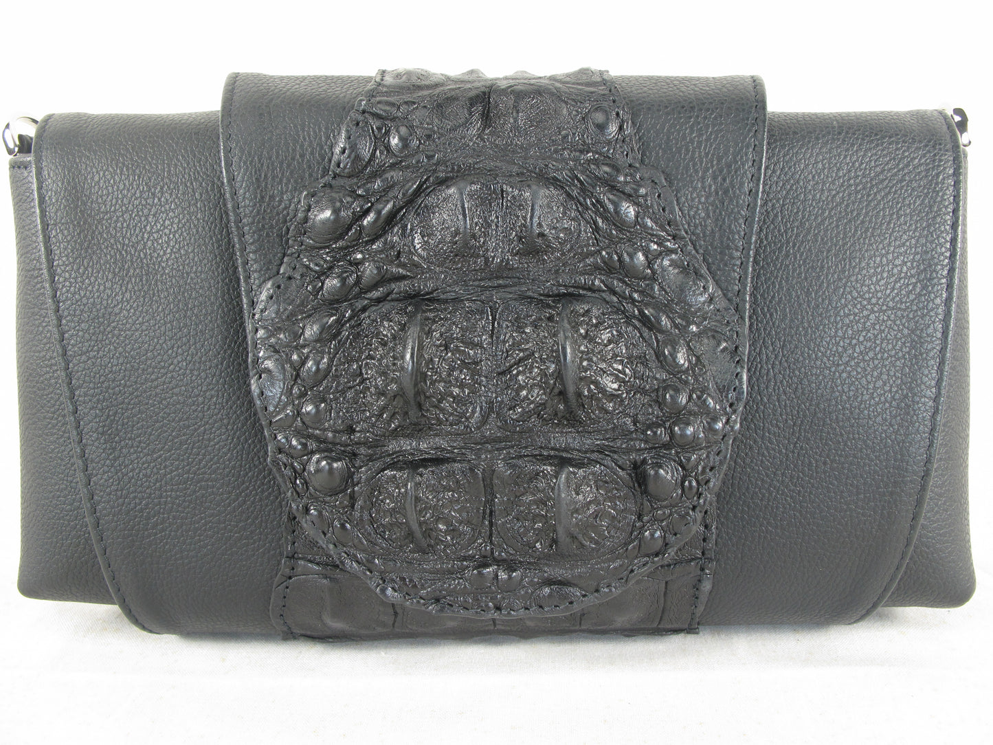 Genuine Alligator Crocodile Hornback Skin Leather Women's Clutch & Shoulderbag Purse