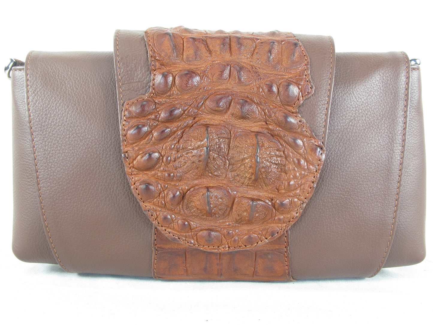 Genuine Alligator Crocodile Hornback Skin Leather Women's Clutch & Shoulderbag Purse