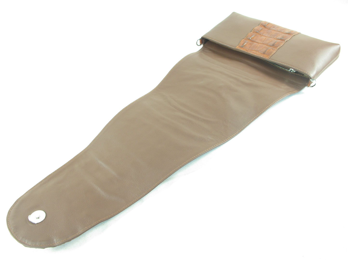 Genuine Alligator Crocodile Hornback Skin Leather Women's Clutch & Shoulderbag Purse