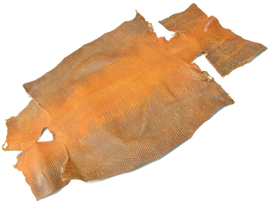 Genuine Water Monitor Lizard Belly Skin Leather Hide Pelt Clay Brown