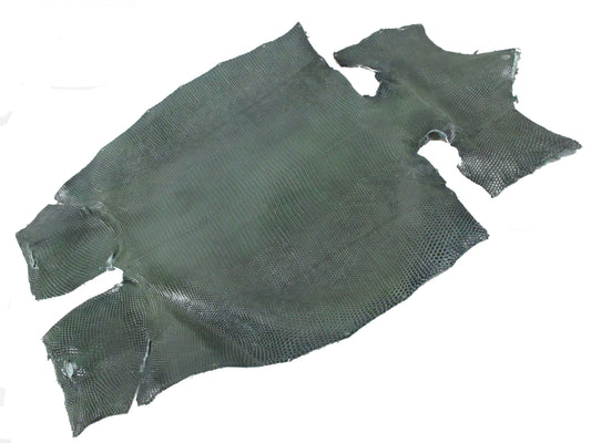 Genuine Water Monitor Lizard Belly Skin Leather Hide Pelt Fir Green