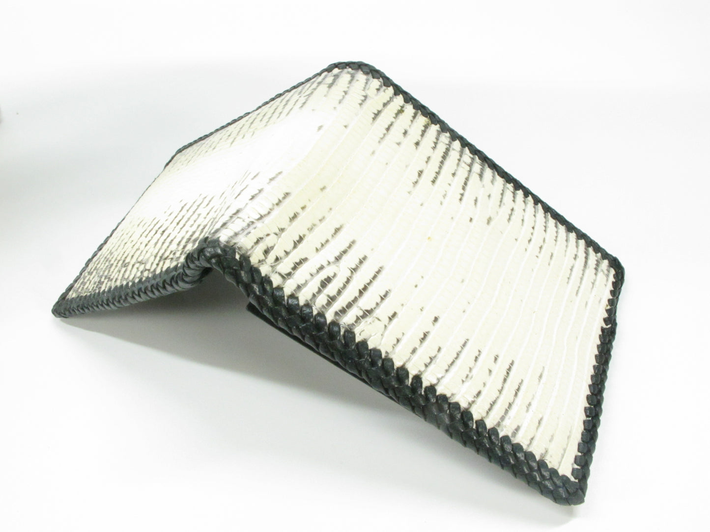 Genuine Lizard Belly Skin Leather Handmade Bifold Wallet