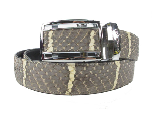 Genuine Mangrove Snake Skin Leather Auto Locking Men's Belt