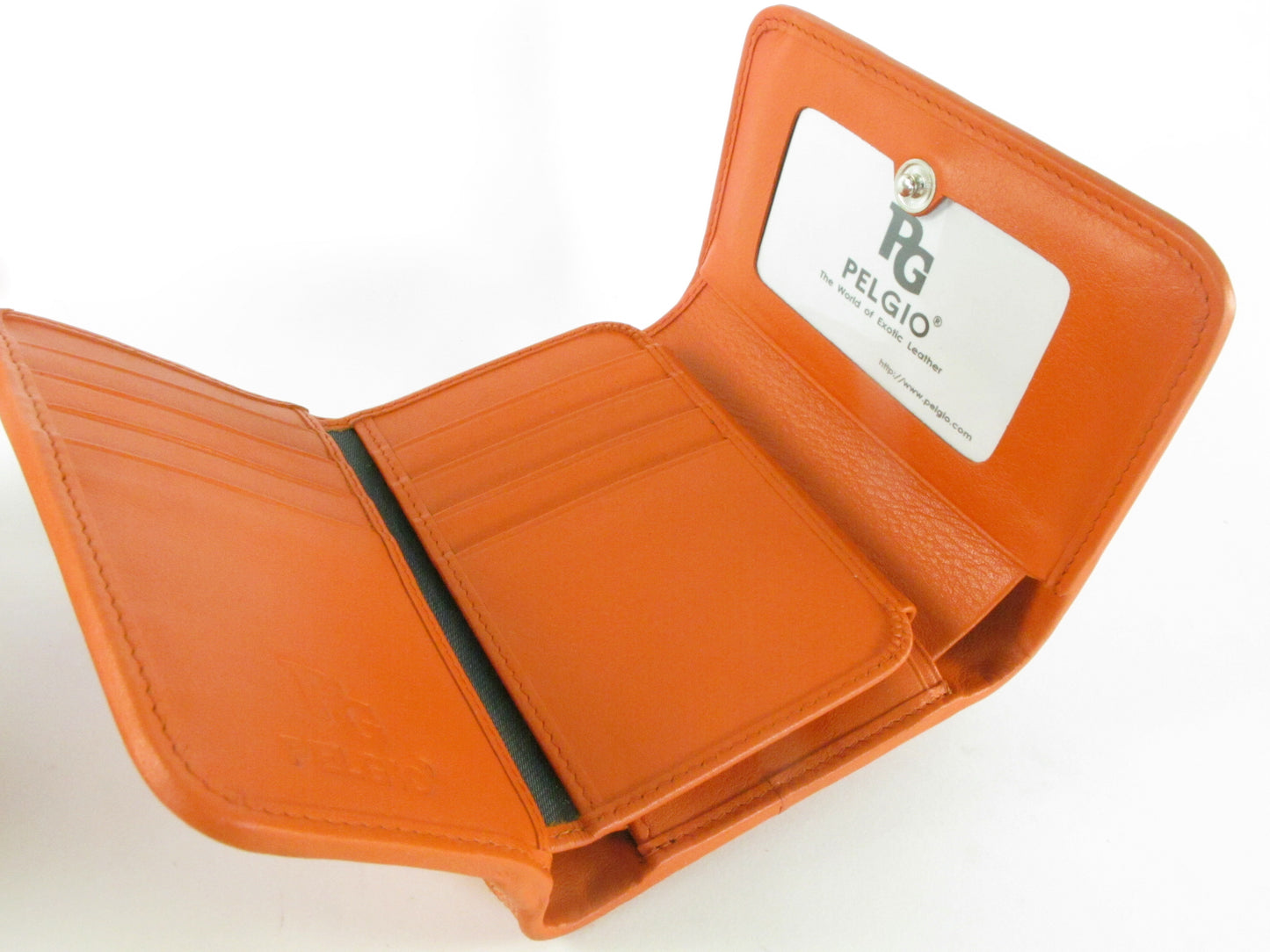 Genuine Polished Stingray Skin Leather Intrecciato Handmade Medium Trifold Clutch Wallet Purse