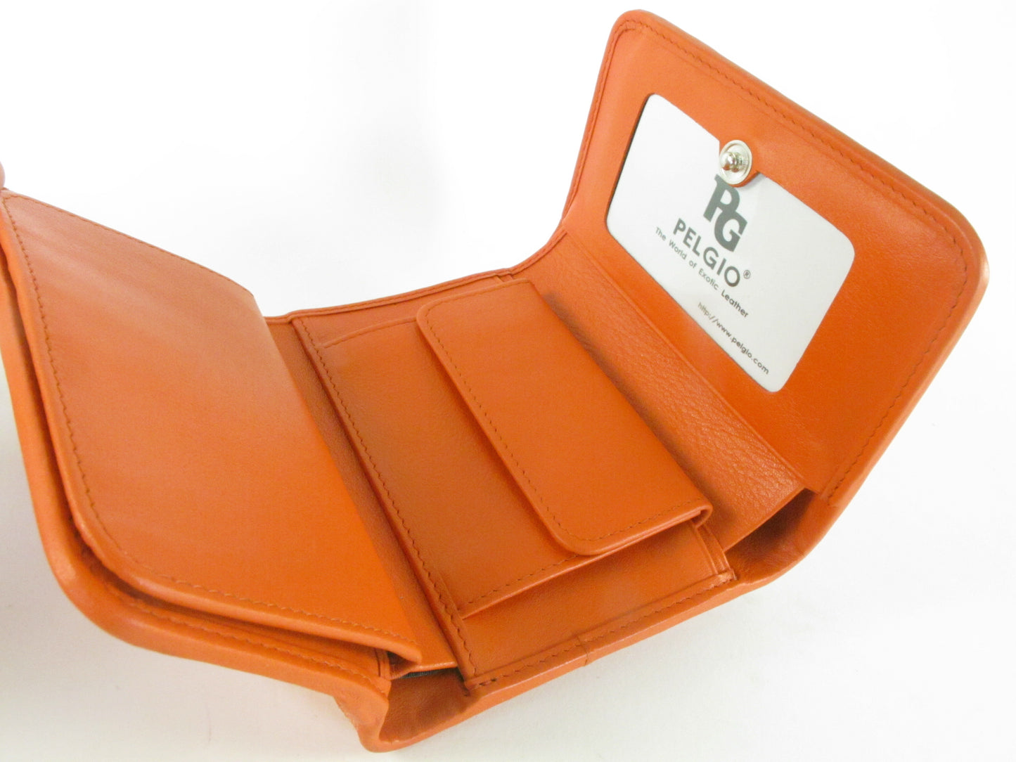 Genuine Polished Stingray Skin Leather Intrecciato Handmade Medium Trifold Clutch Wallet Purse