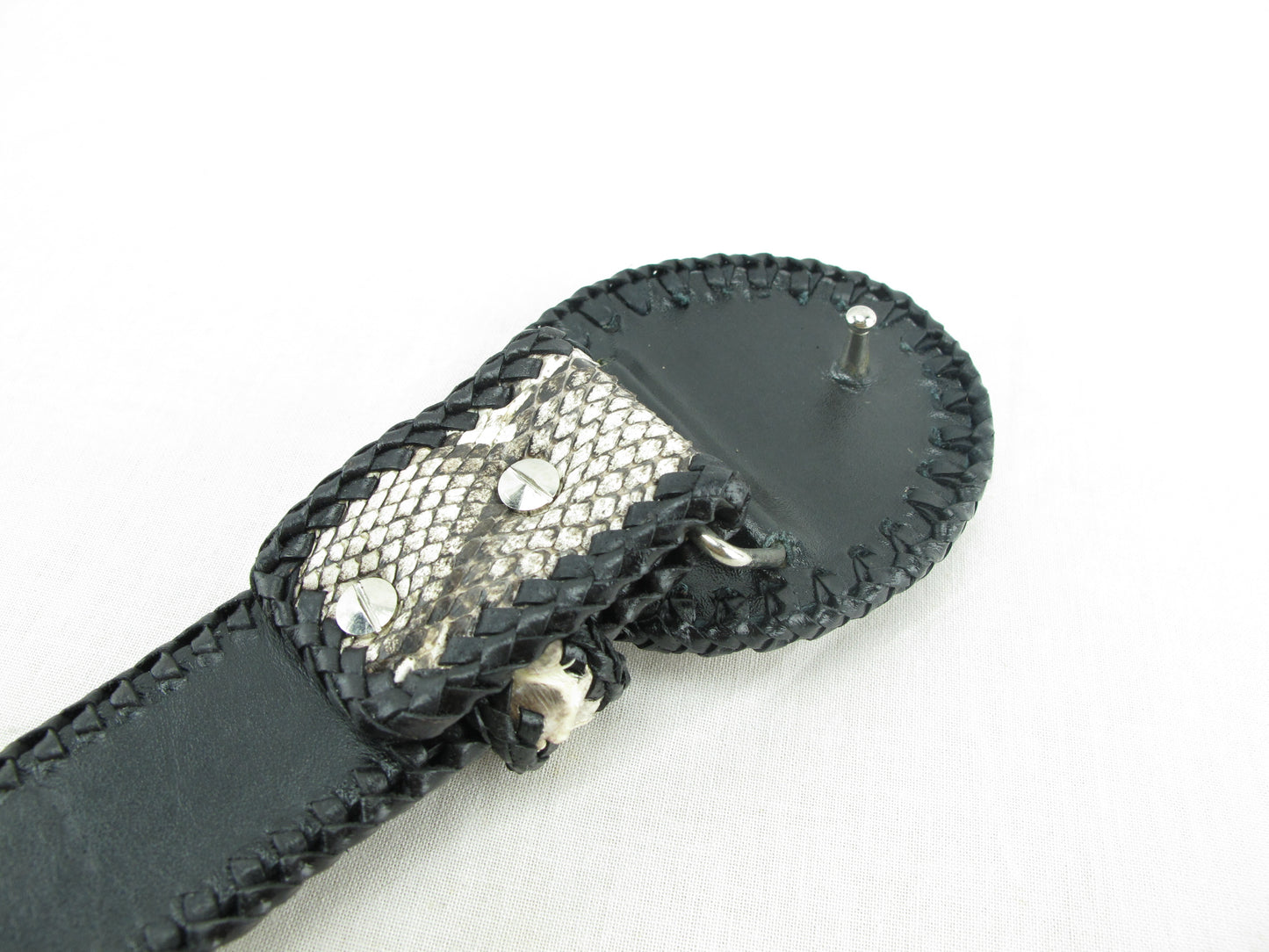 Genuine Burmese Python Snake Skin Leather Cowboy Handmade Men's Belt