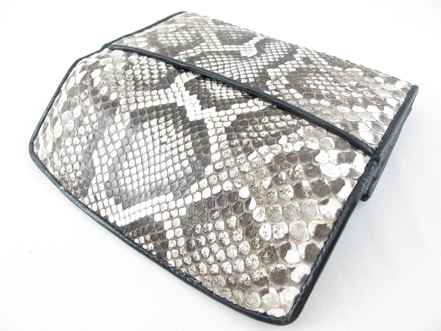 Genuine Burmese Python Snake Skin Leather Women's Trifold Clutch Wallet Purse