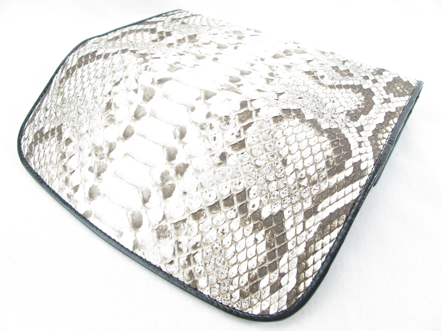 Genuine Burmese Python Snake Belly Skin Leather Women's Trifold Clutch Wallet Purse