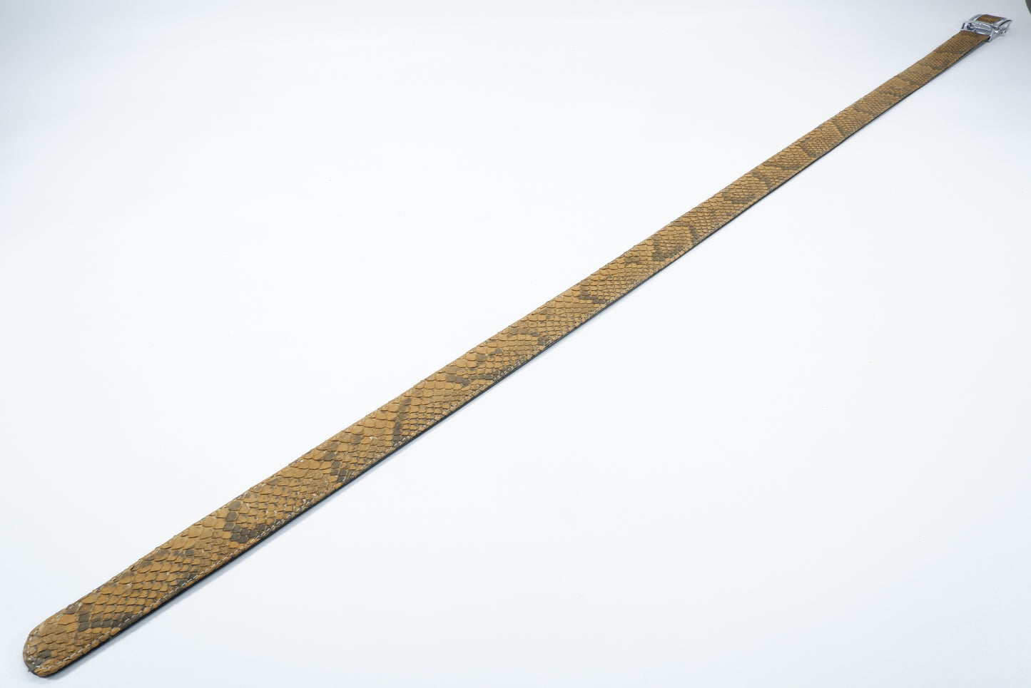 Genuine Burmese Python Snake Skin Leather Auto Locking Men's Belt