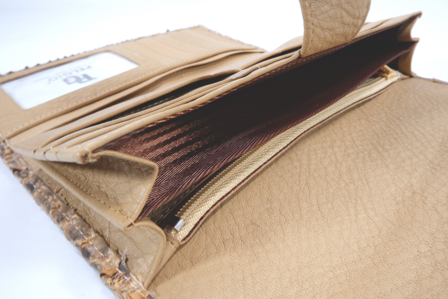 Genuine Burmese Python Snake Skin Leather Women's Trifold Clutch Wallet Purse