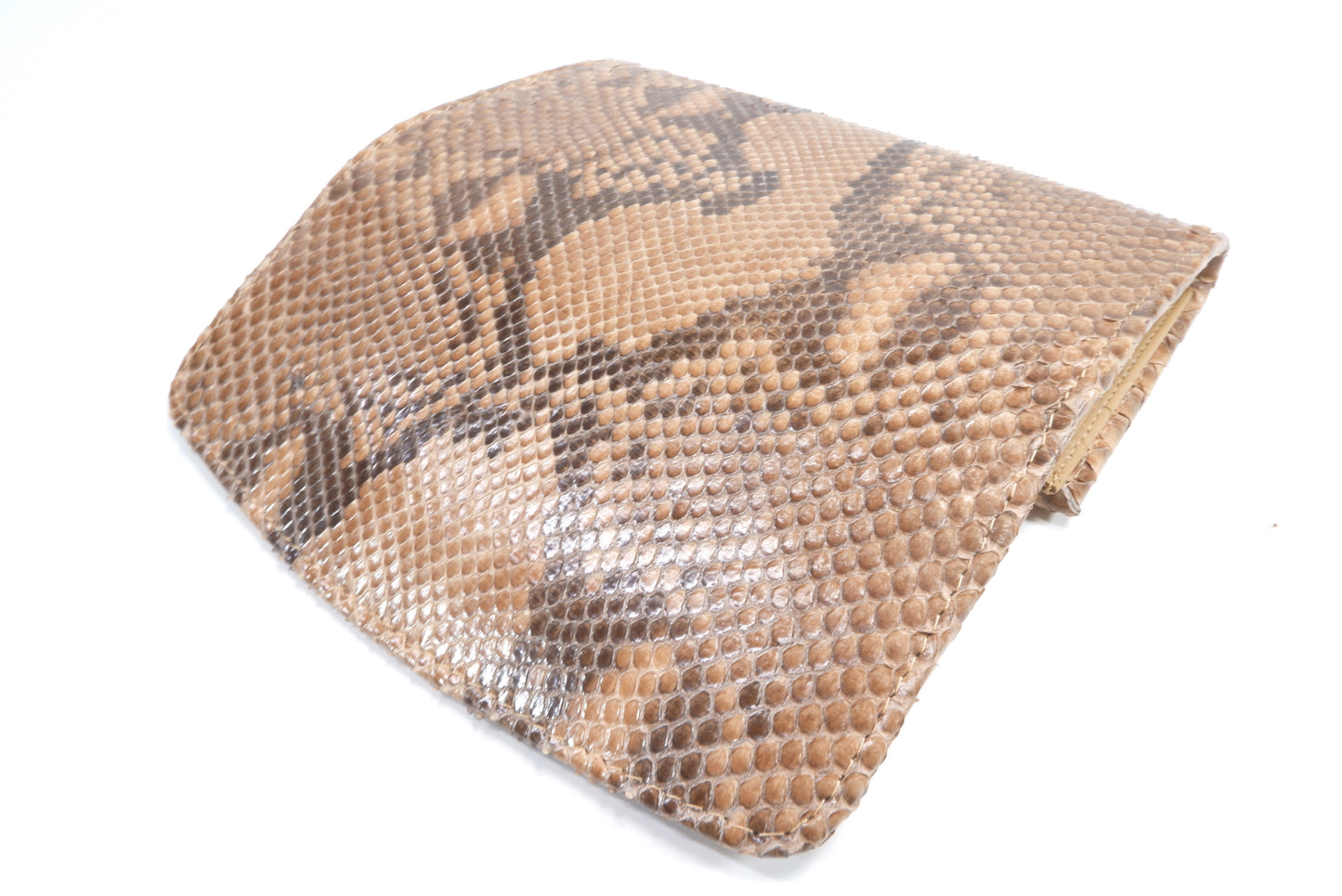 Genuine Reticulated Python Snake Skin Leather Women's Trifold Clutch Wallet Purse