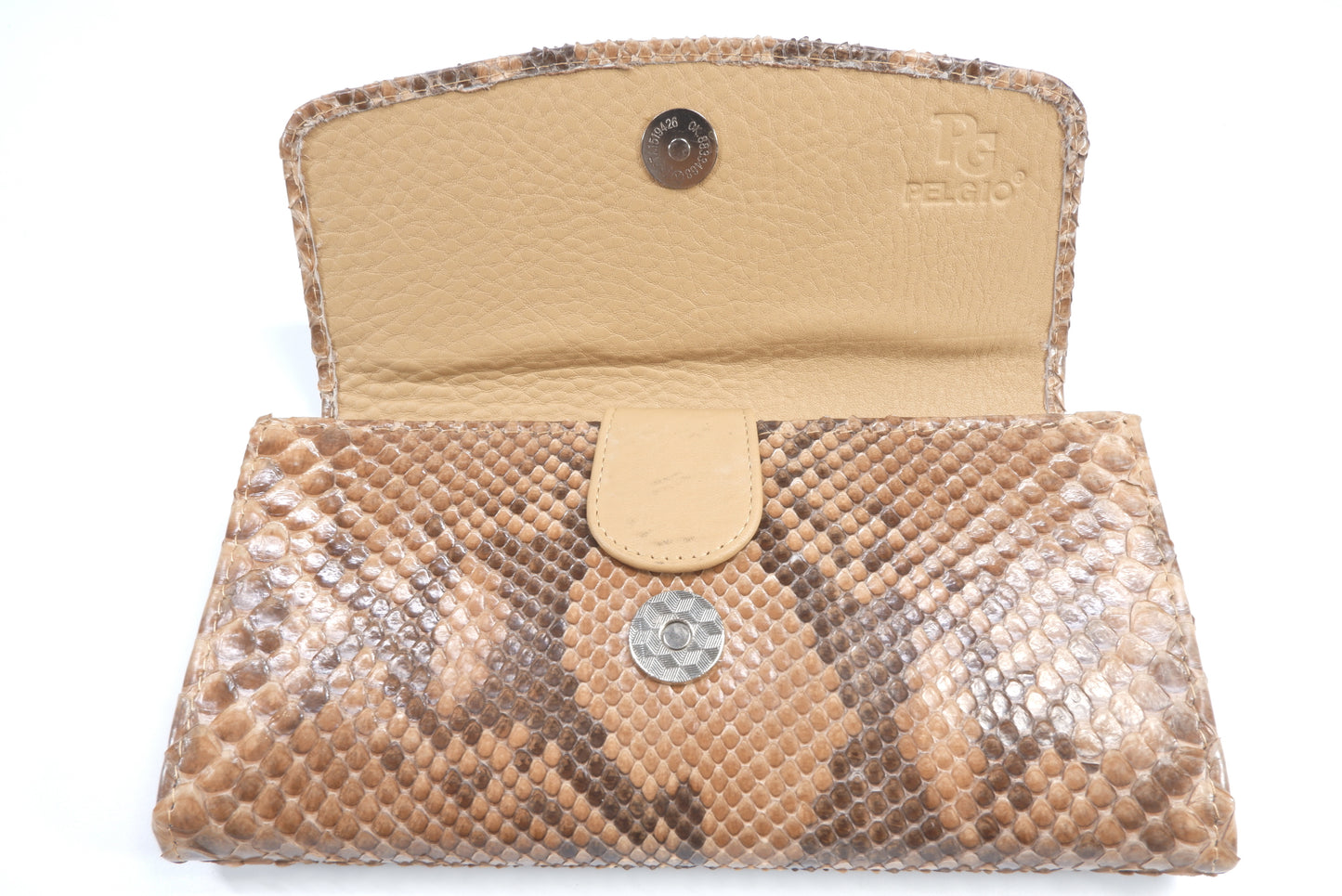Genuine Reticulated Python Snake Skin Leather Women's Trifold Clutch Wallet Purse