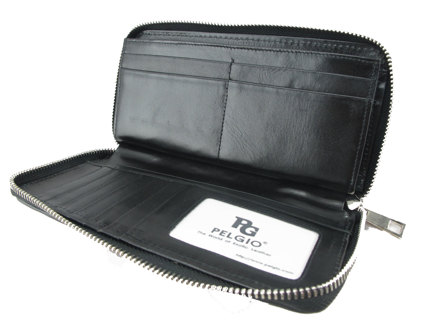 Genuine Python Belly Skin Leather Zip Around Clutch Wallet Purse