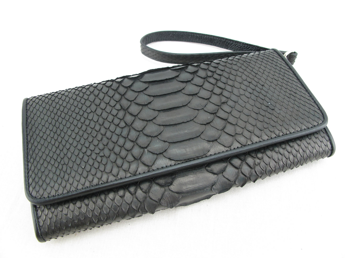 Genuine Python Snake Belly Skin Leather Women's Clutch Wallet Wristlet Purse