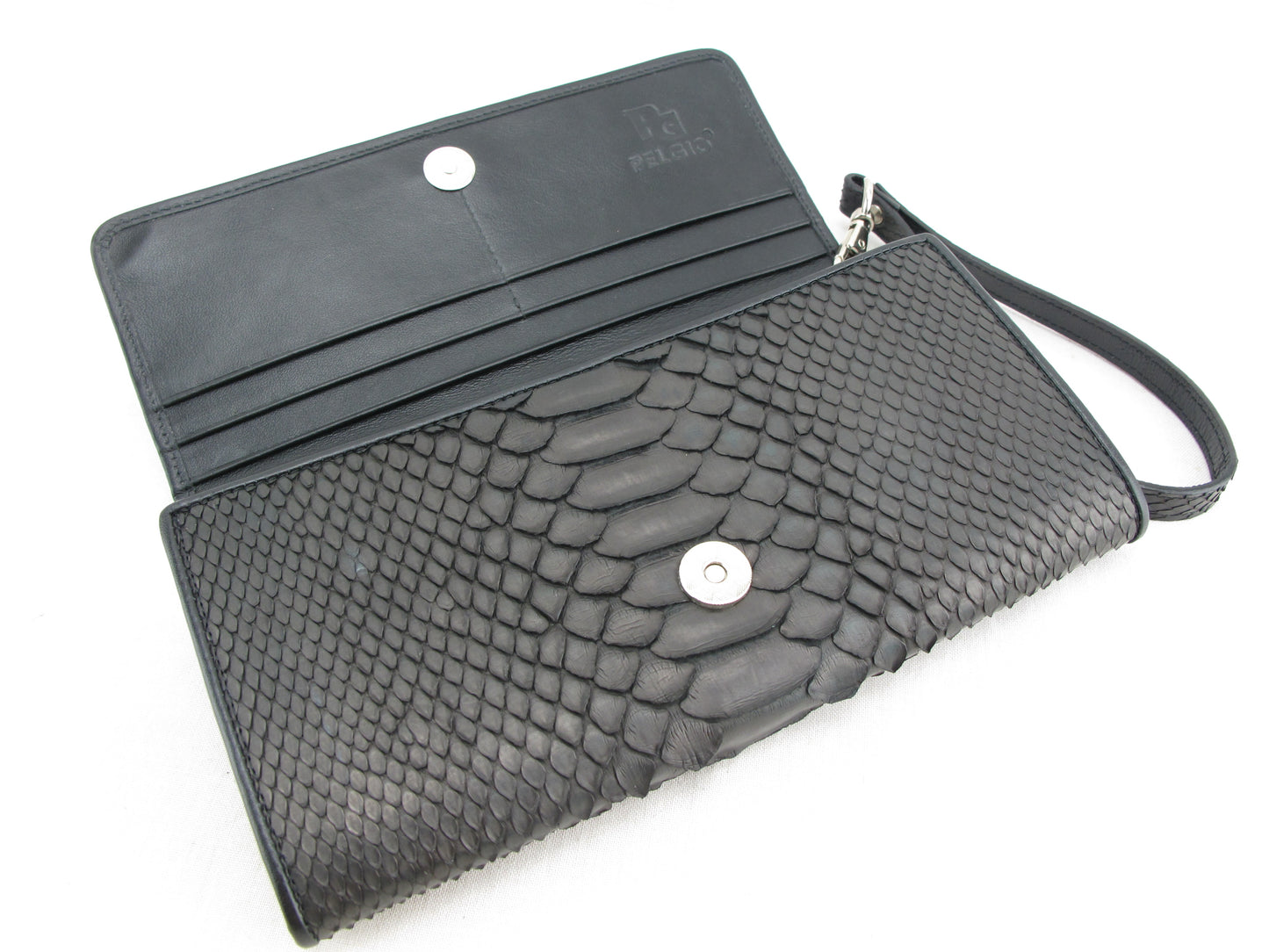 Genuine Python Snake Belly Skin Leather Women's Clutch Wallet Wristlet Purse