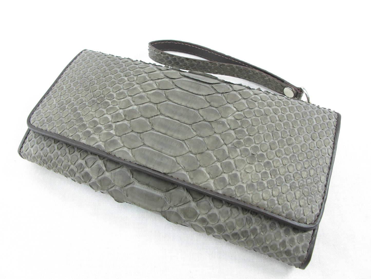 Genuine Python Snake Belly Skin Leather Women's Clutch Wallet Wristlet Purse