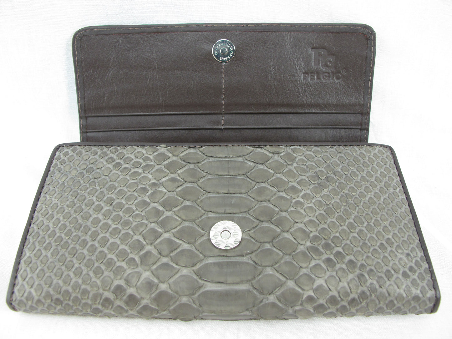 Genuine Python Snake Belly Skin Leather Women's Clutch Wallet Wristlet Purse