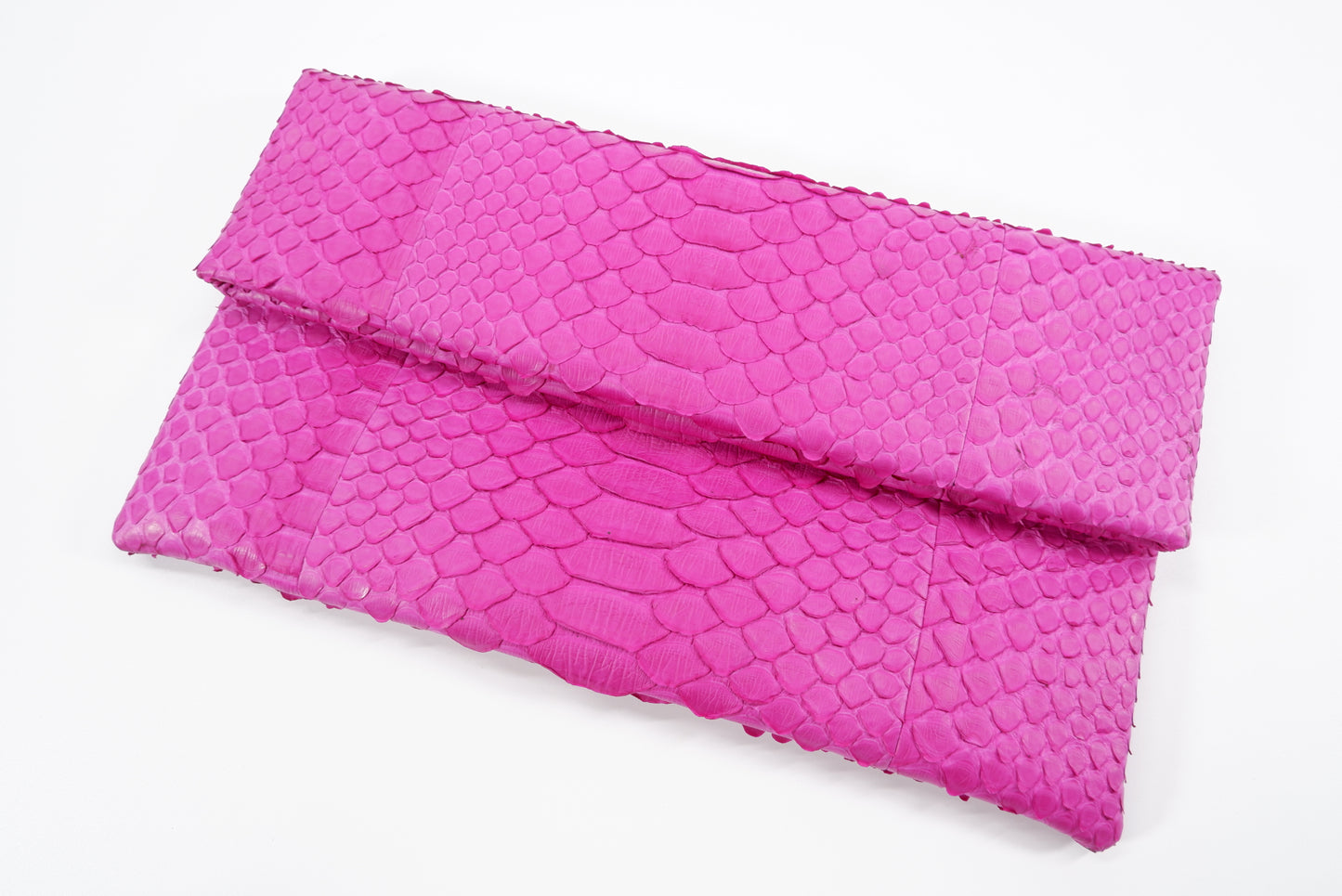 PELGIO Genuine Python Skin Leather Magnetic Fold Clutch Bag Purse