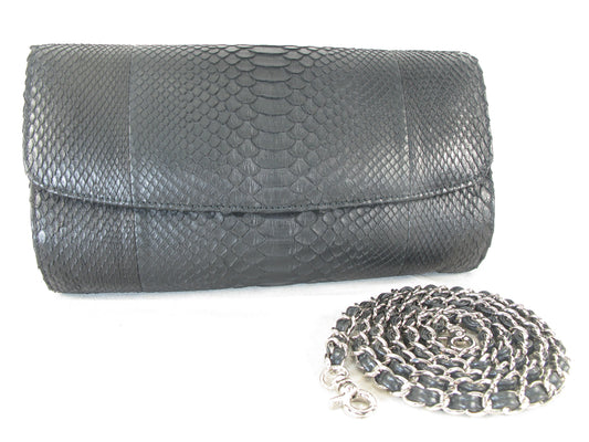 PELGIO Genuine Python Skin Leather Women's Messenger Bag Crossbody Purse