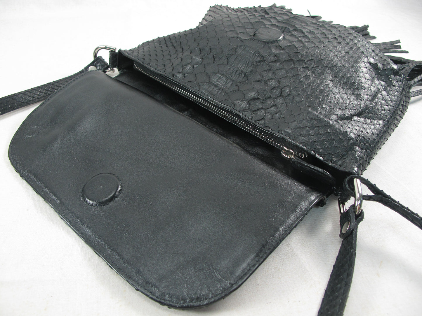 PELGIO Genuine Python Skin Leather Crossbody Bohemian Bag Purse