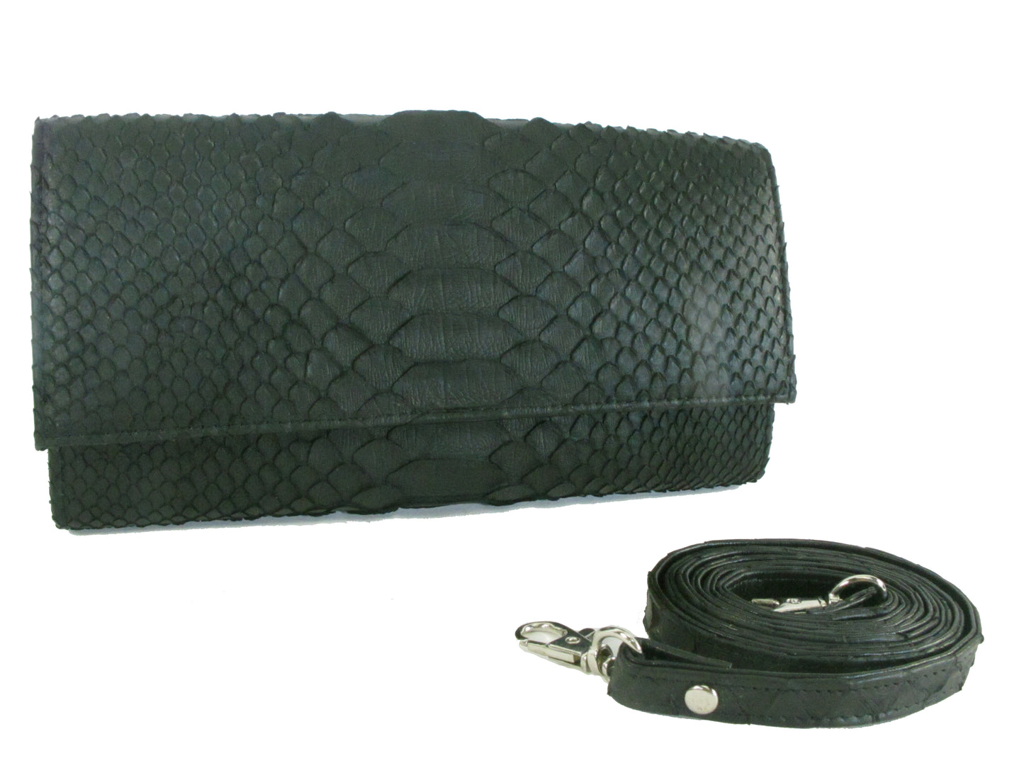 PELGIO Genuine Python Skin Leather Women's Shoulder Bag Clutch Wallet Purse