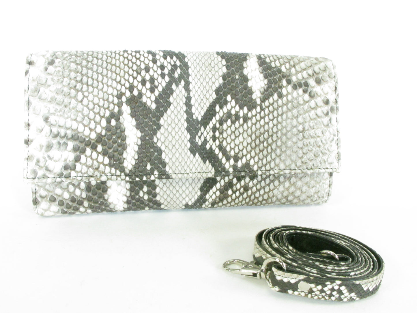 PELGIO Genuine Python Skin Leather Women's Shoulder Bag Clutch Wallet Purse