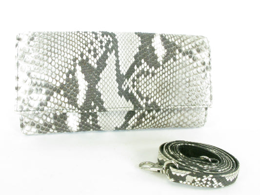 PELGIO Genuine Python Skin Leather Women's Shoulder Bag Clutch Wallet Purse