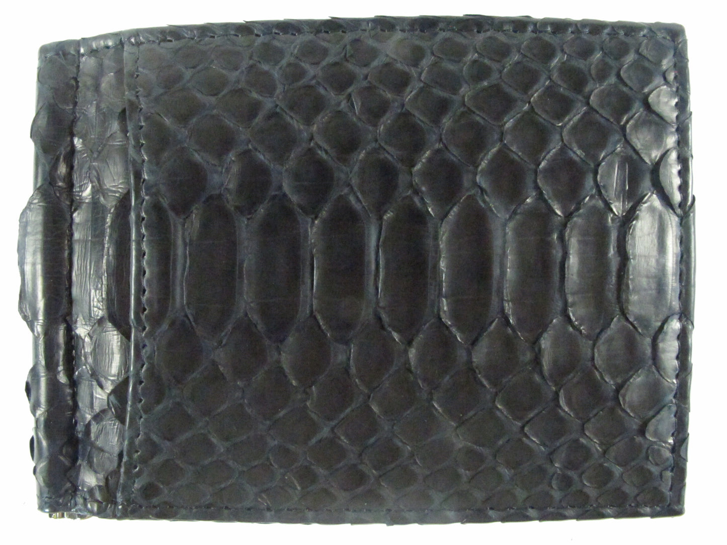 Genuine Python Belly Snake Skin Leather Money Clip Slim Bifold Wallet