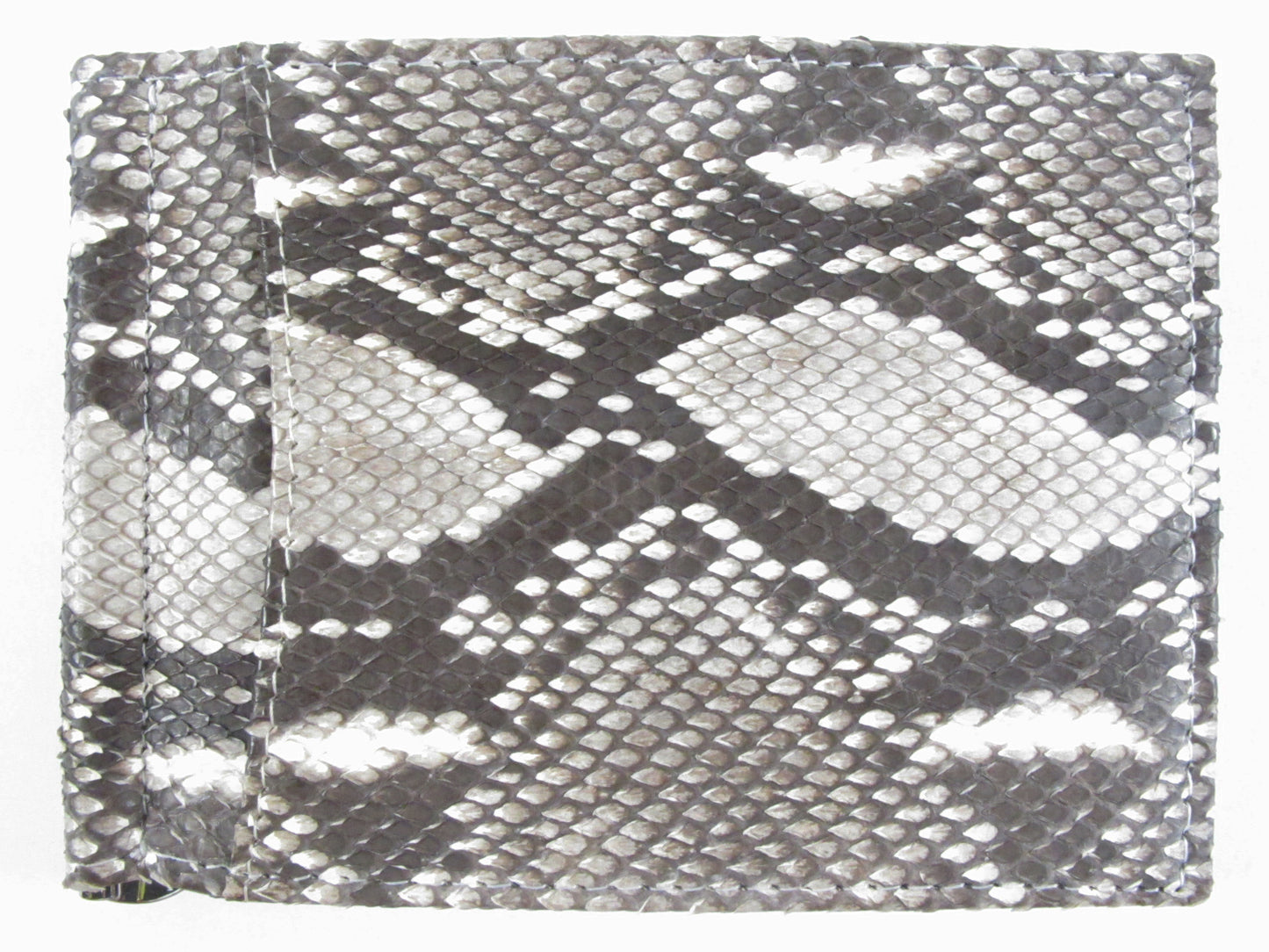Genuine Reticulated Python Snake Skin Leather Money Clip Slim Bifold Wallet