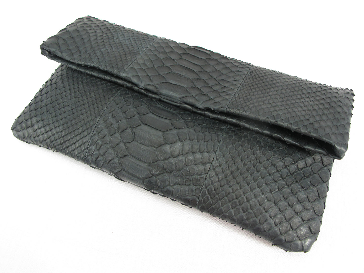 PELGIO Genuine Python Skin Leather Magnetic Fold Clutch Bag Purse