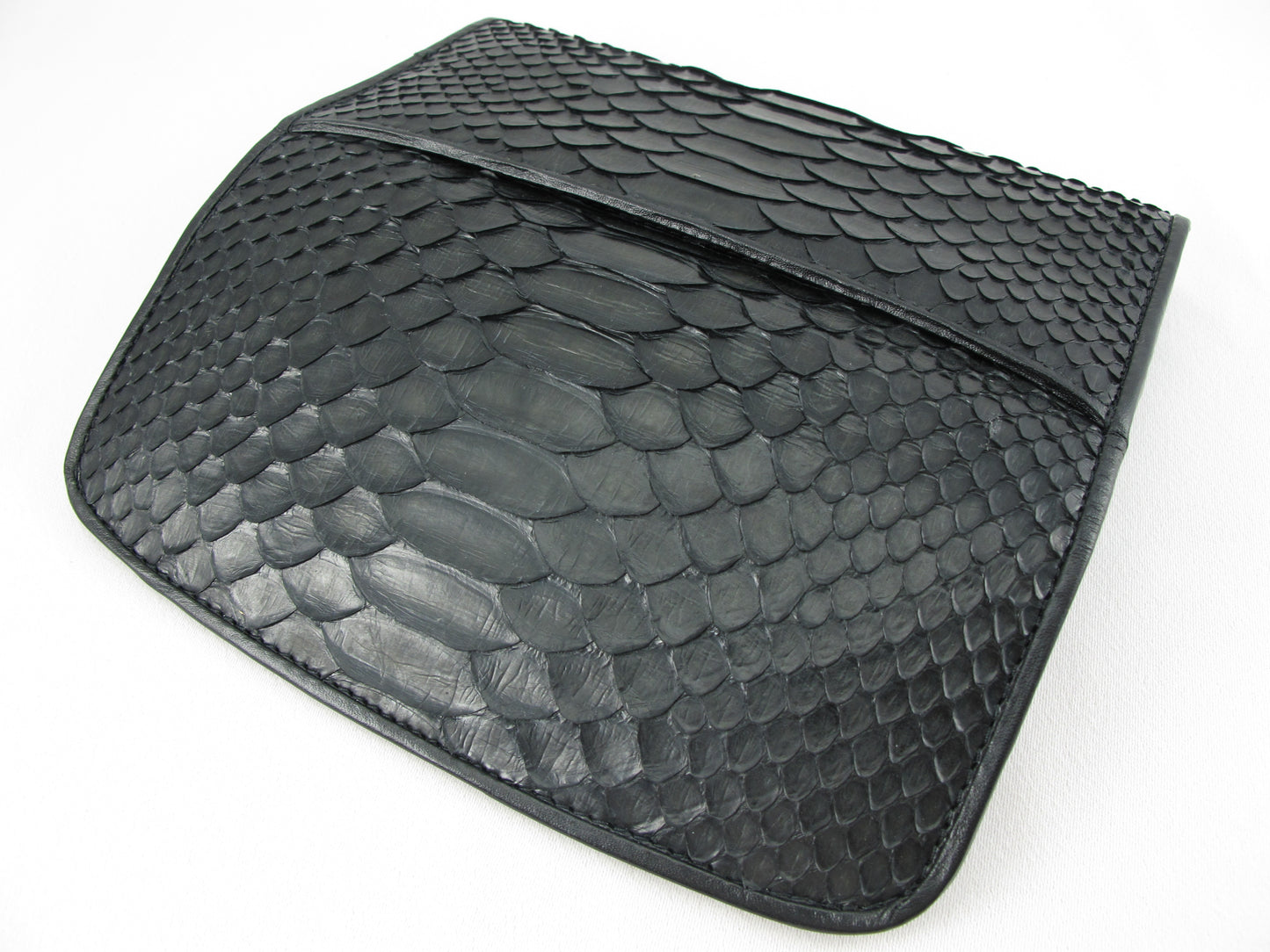 Genuine Python Snake Belly Skin Leather Women's Trifold Clutch Wallet Purse