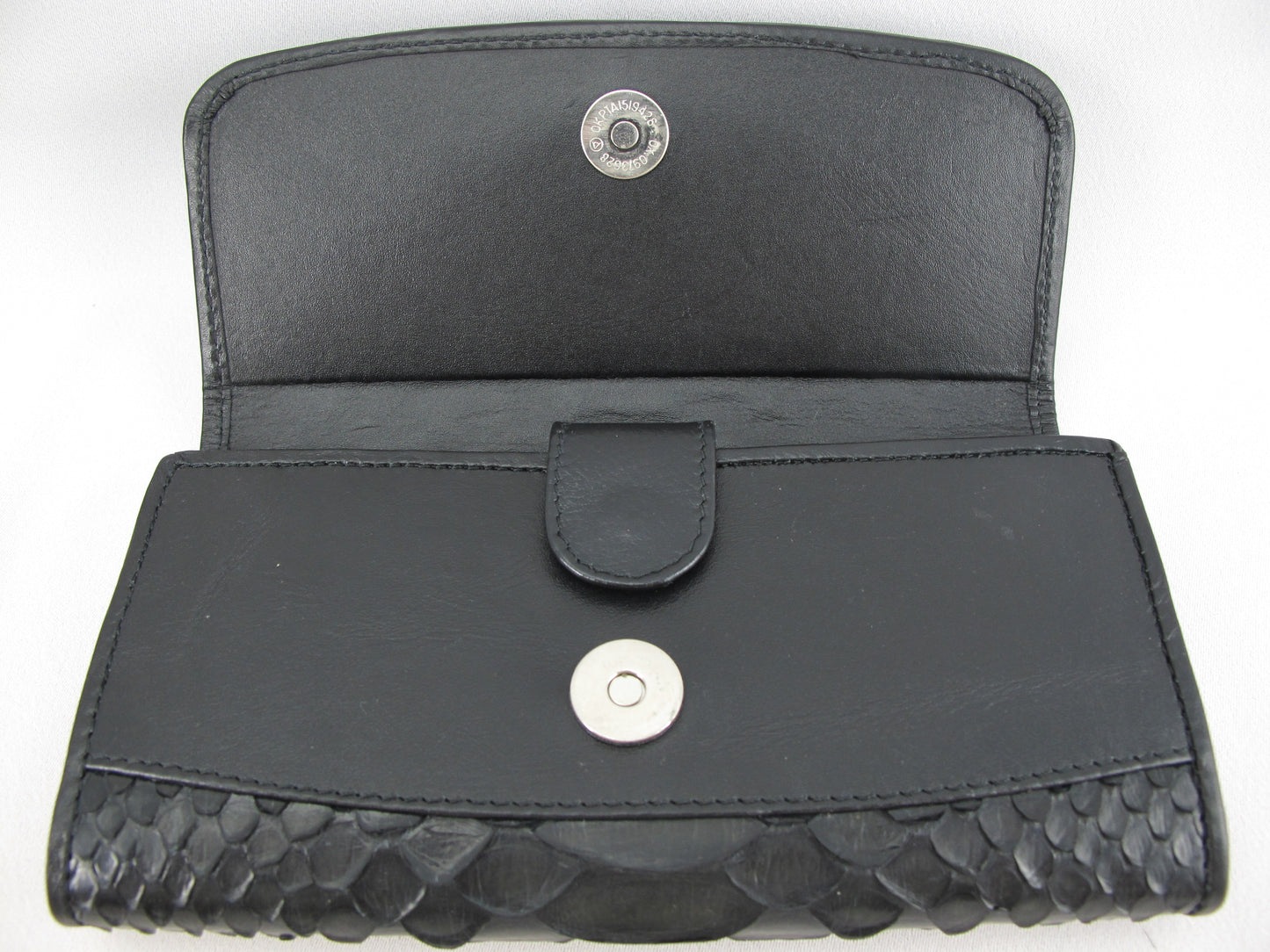 Genuine Python Snake Belly Skin Leather Women's Trifold Clutch Wallet Purse