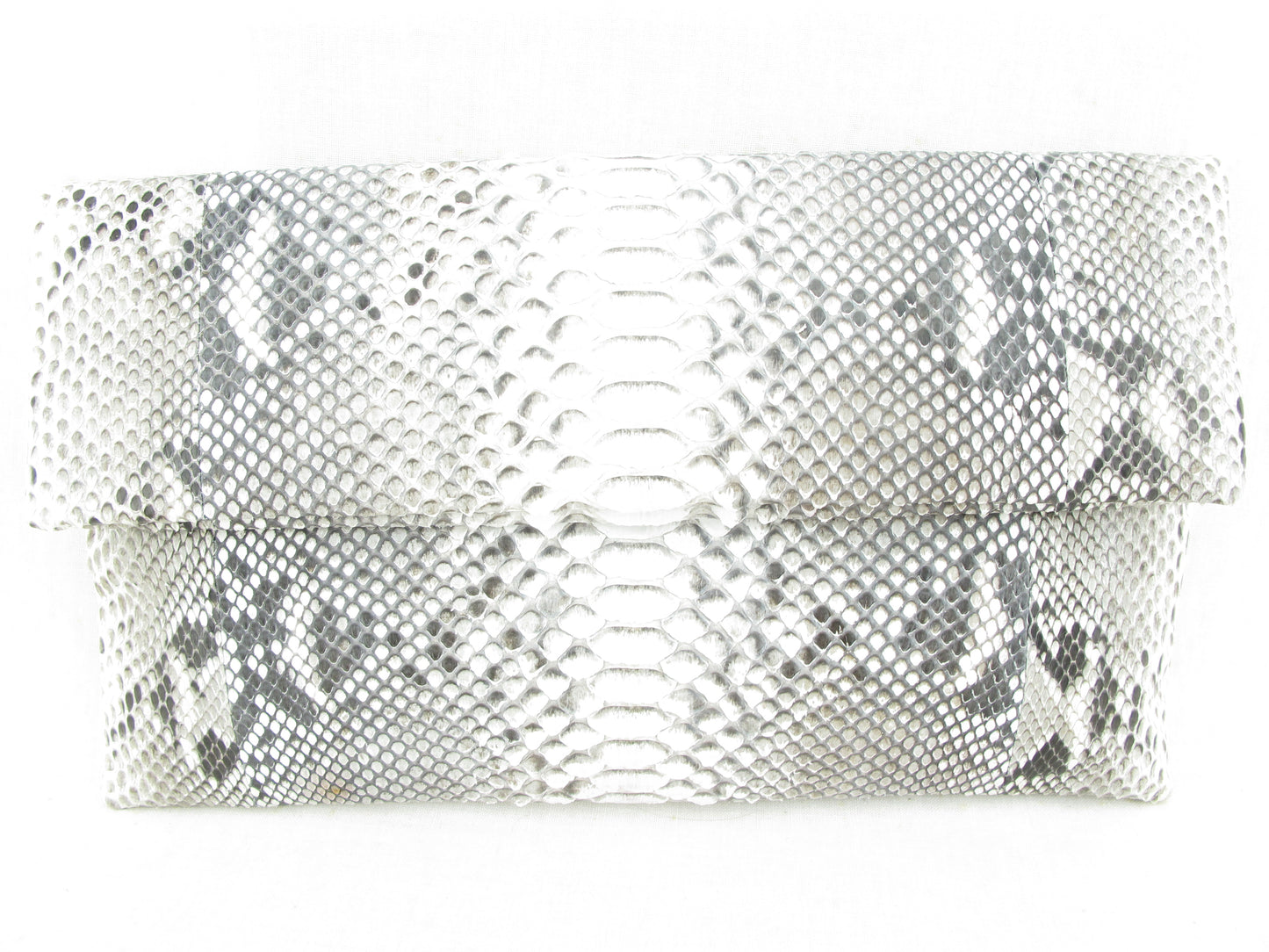 PELGIO Genuine Python Skin Leather Magnetic Fold Clutch Bag Purse