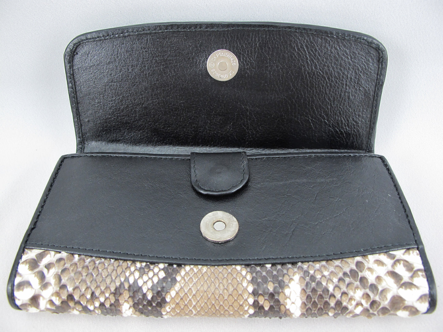 Genuine Reticulated Python Snake Skin Leather Women's Trifold Clutch Wallet Purse