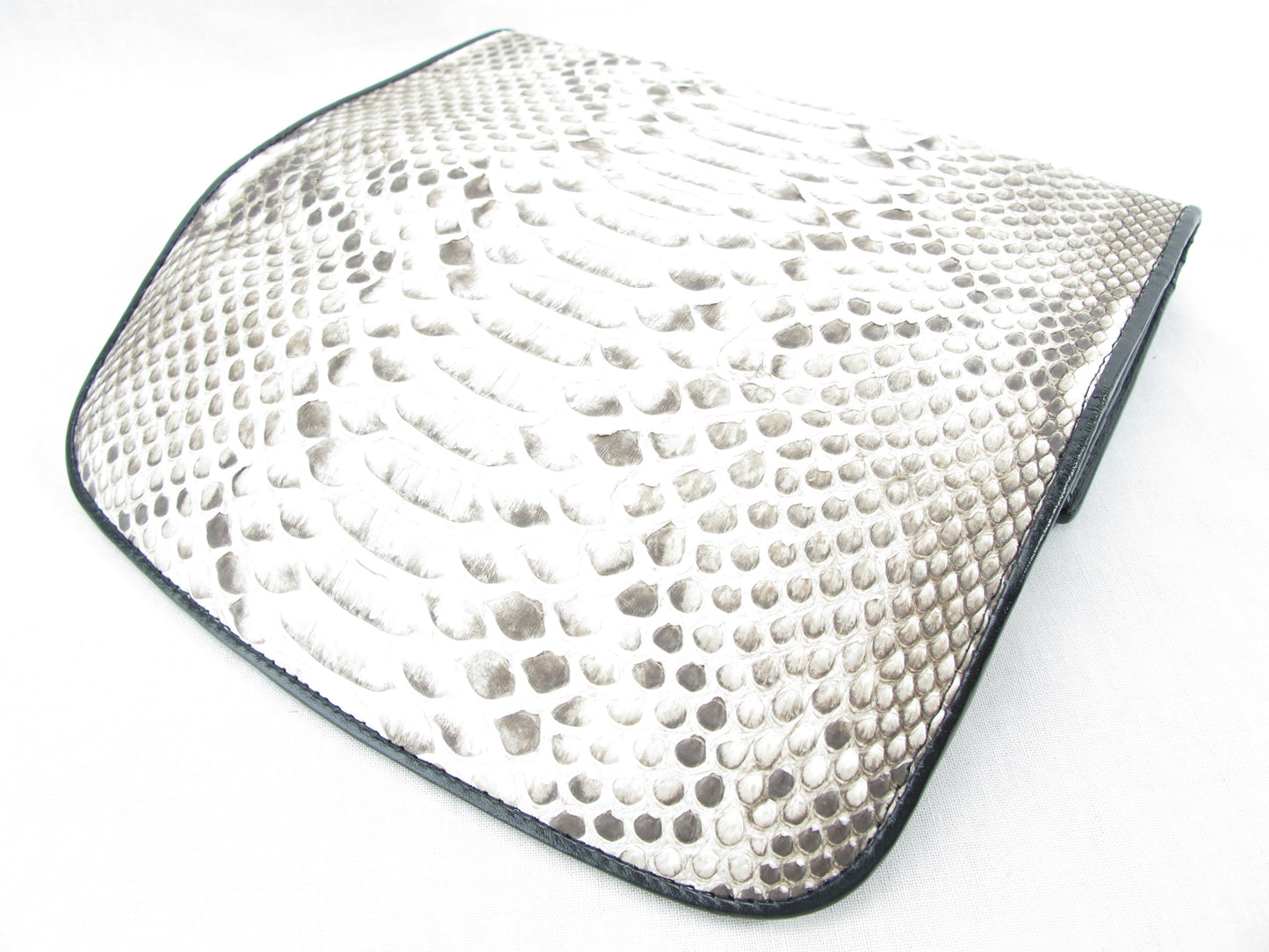 Genuine Python Snake Belly Skin Leather Women's Trifold Clutch Wallet Purse