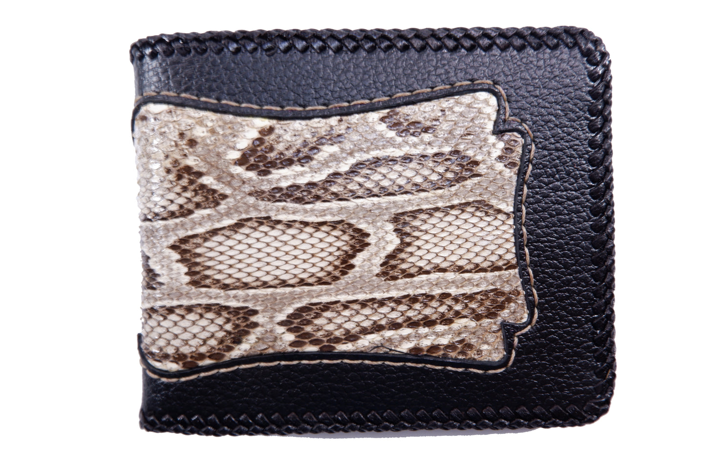 Genuine Burmese Python Snake Skin Leather Vintage Handmade Bifold Wallet