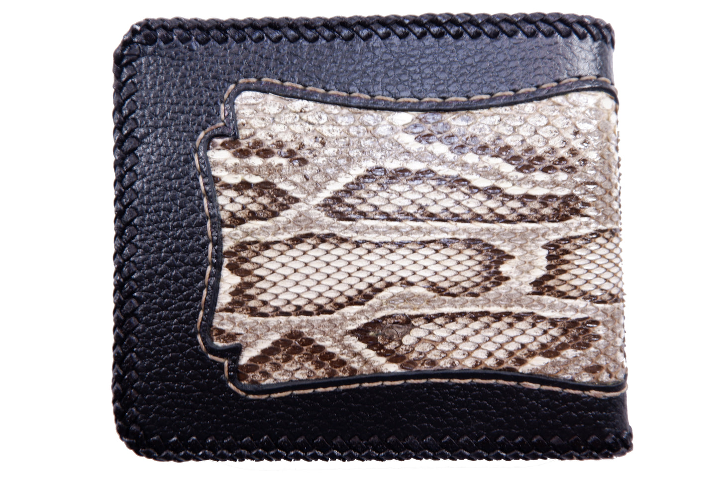 Genuine Burmese Python Snake Skin Leather Vintage Handmade Bifold Wallet