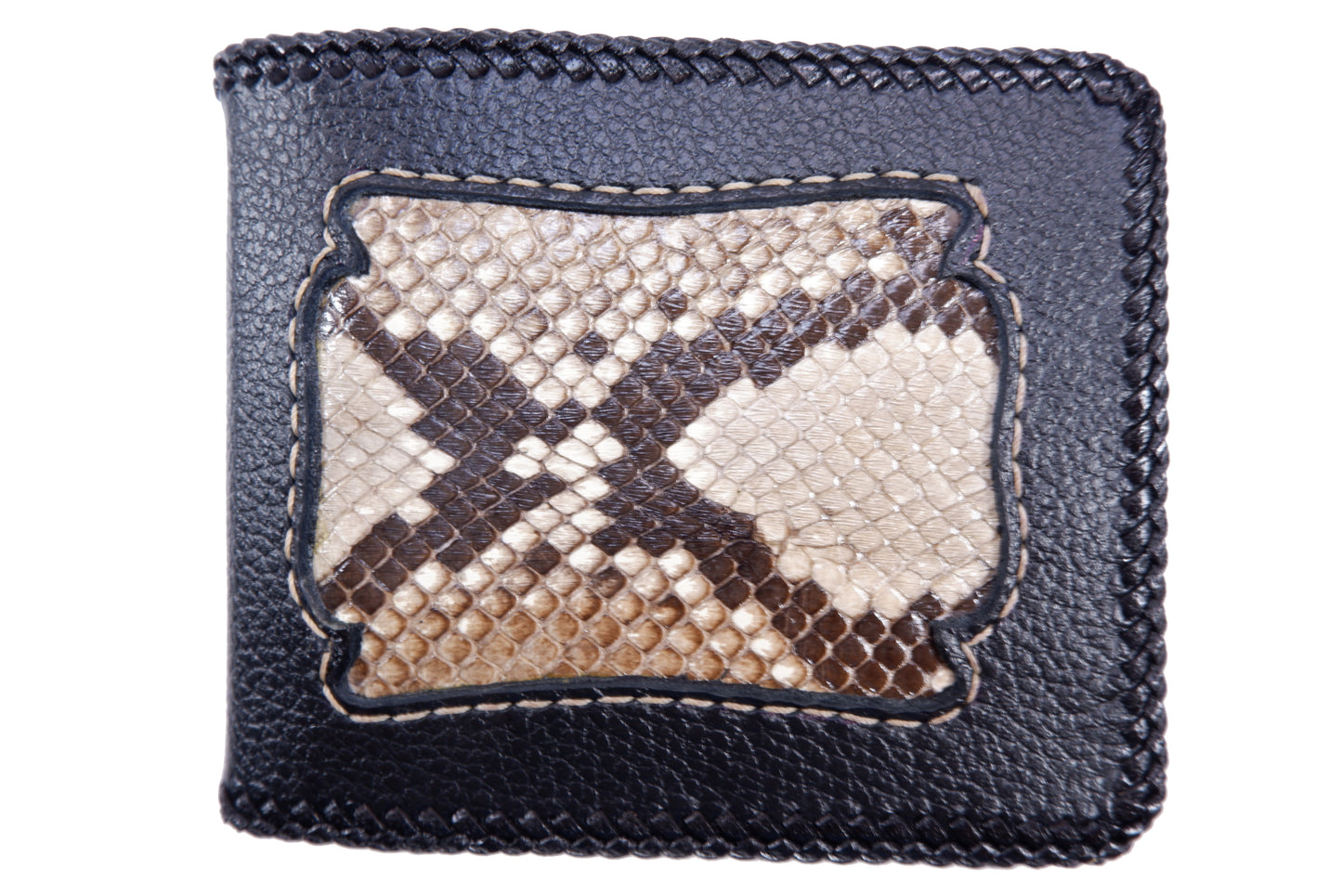 Genuine Reticulated Python Snake Skin Leather Vintage Handmade Bifold Wallet