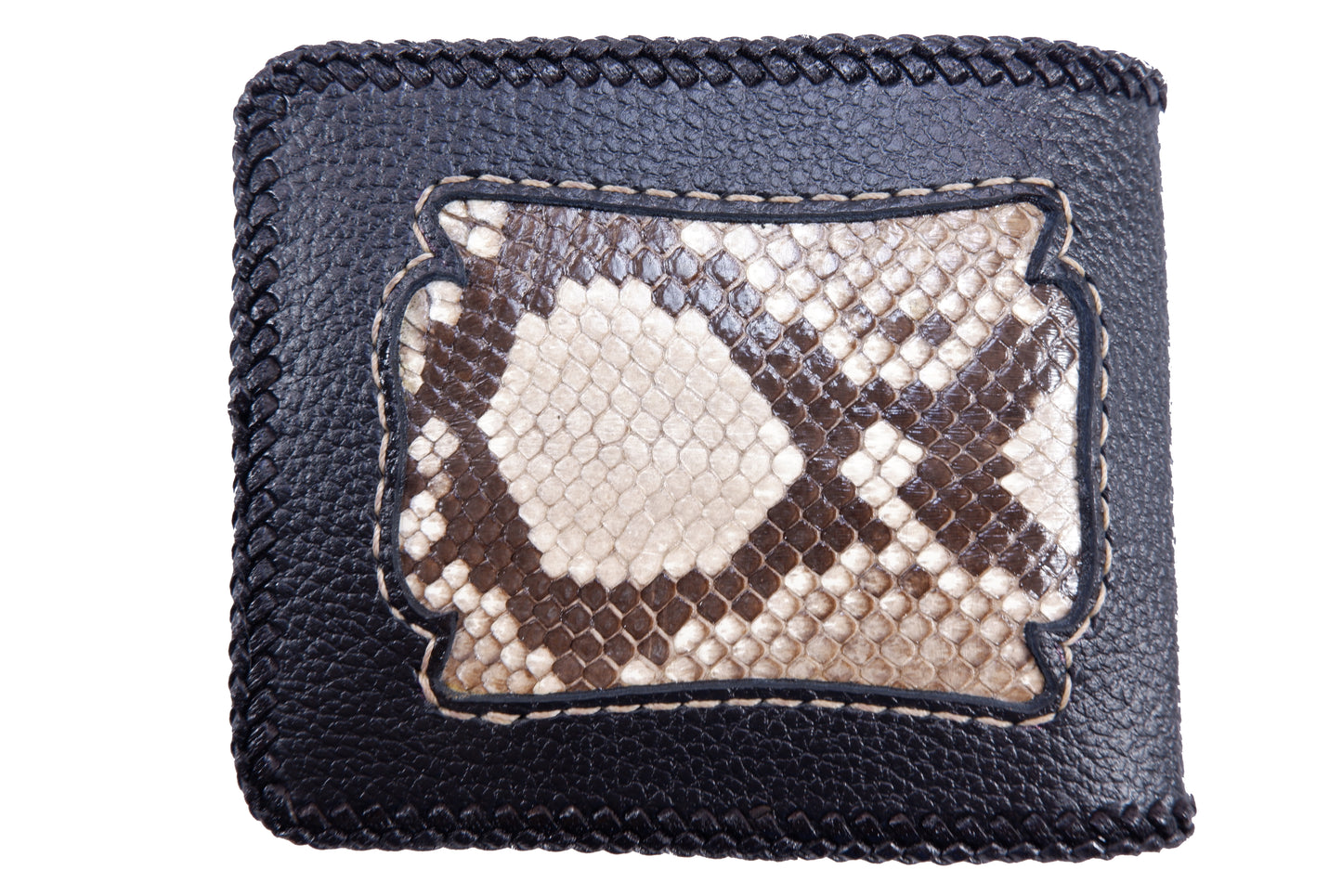 Genuine Reticulated Python Snake Skin Leather Vintage Handmade Bifold Wallet