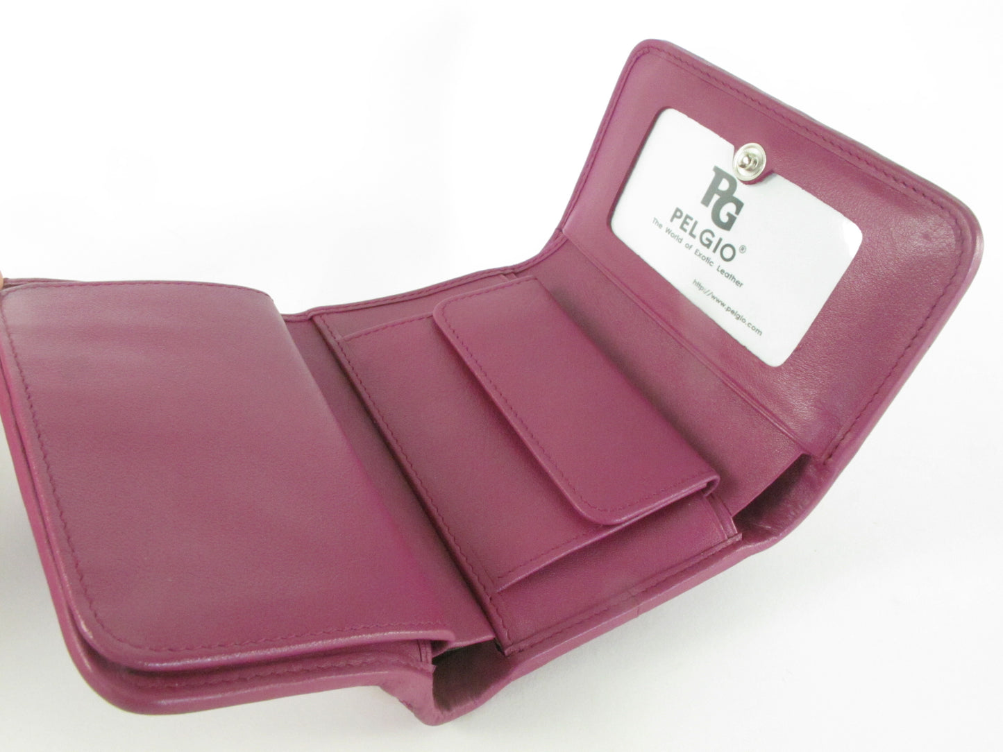 Genuine Polished Stingray Skin Leather Intrecciato Handmade Medium Trifold Clutch Wallet Purse