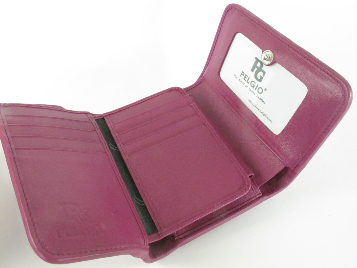 Genuine Polished Stingray Skin Leather Intrecciato Handmade Medium Trifold Clutch Wallet Purse