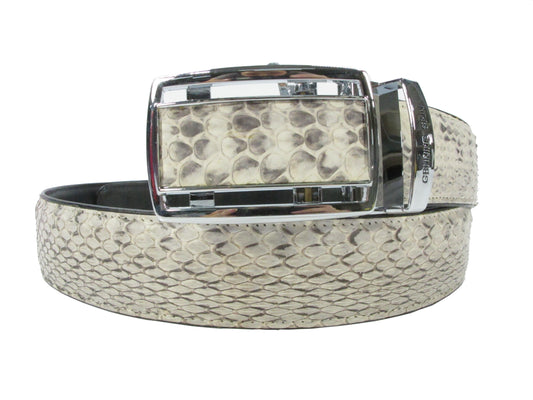 Genuine Rat Snake Skin Leather Auto Locking Men's Belt