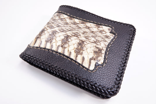 Genuine Rat Snake Skin Leather Vintage Handmade Bifold Wallet