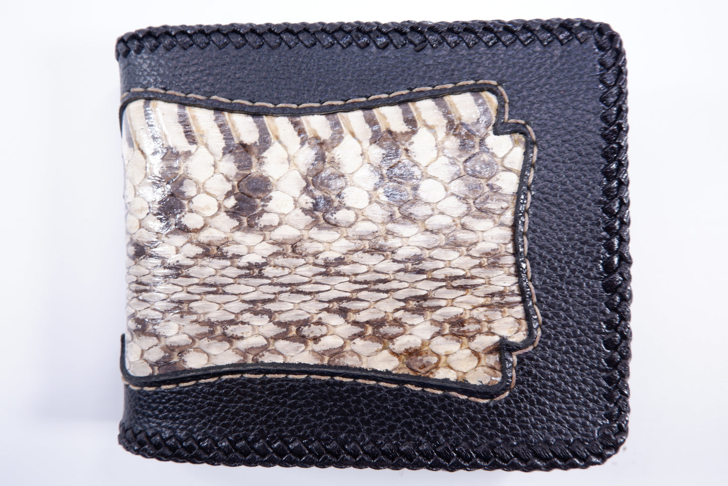 Genuine Rat Snake Skin Leather Vintage Handmade Bifold Wallet