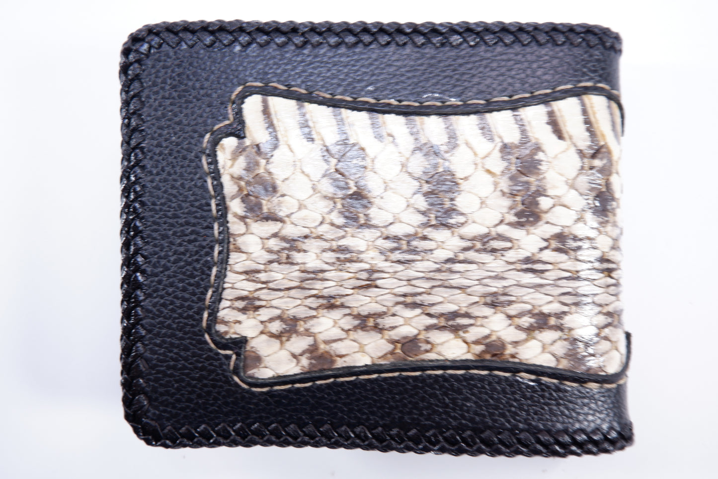 Genuine Rat Snake Skin Leather Vintage Handmade Bifold Wallet