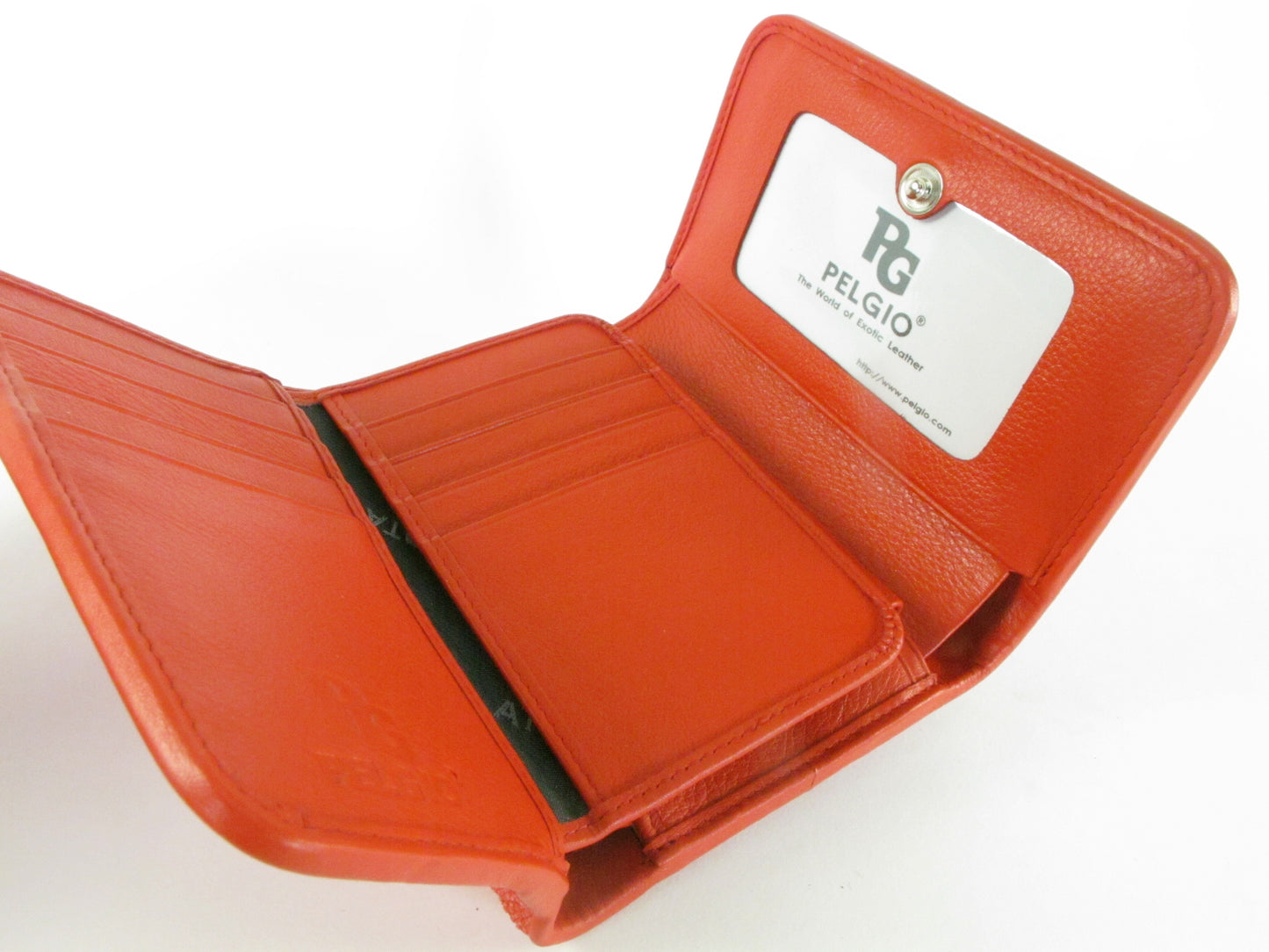 Genuine Polished Stingray Skin Leather Intrecciato Handmade Medium Trifold Clutch Wallet Purse