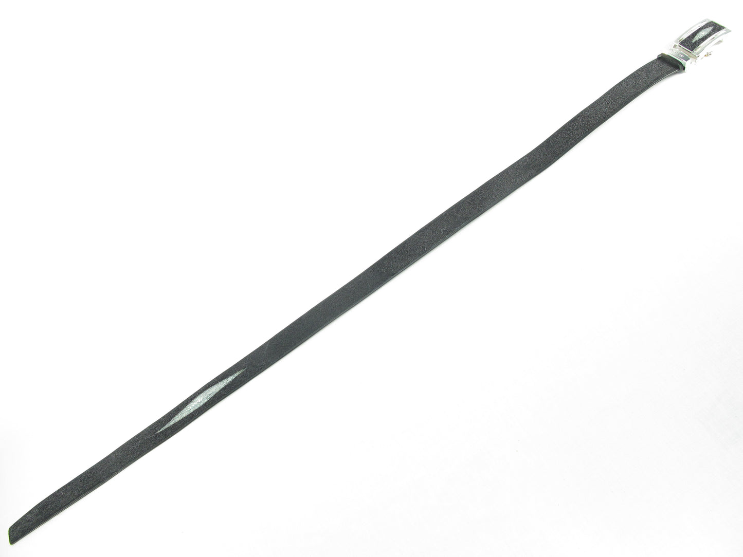 Genuine Stingray Skin Leather Auto Locking Men's Belt Black