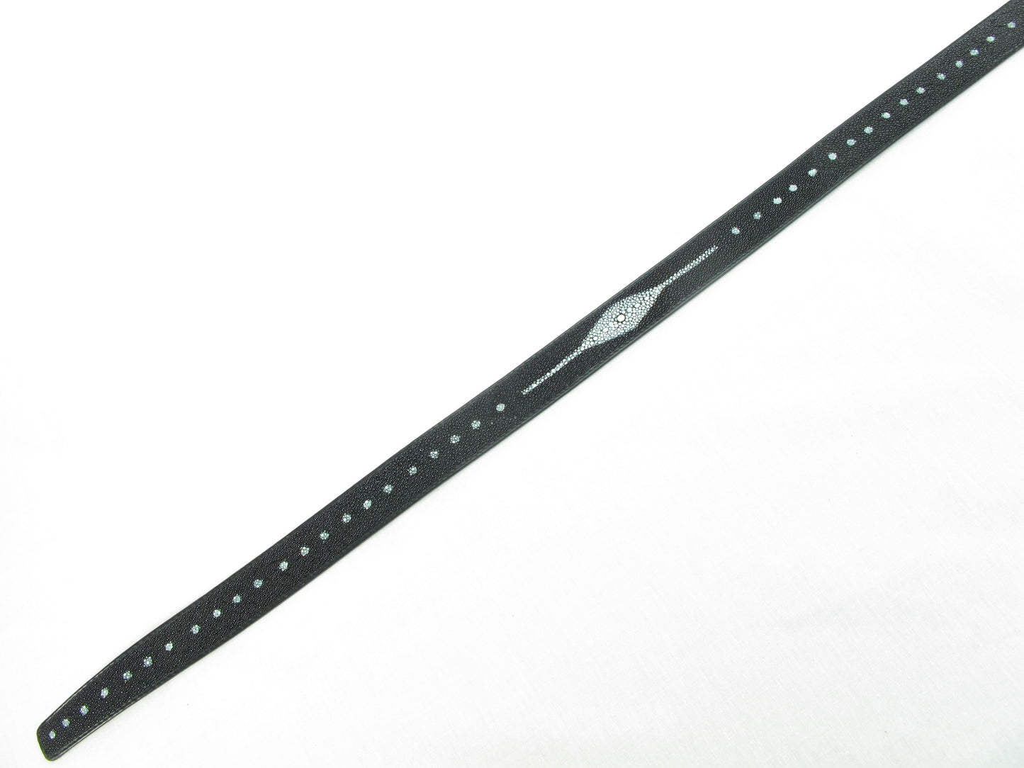 Genuine Stingray Skin Leather Auto Locking Men's Dot Belt Black